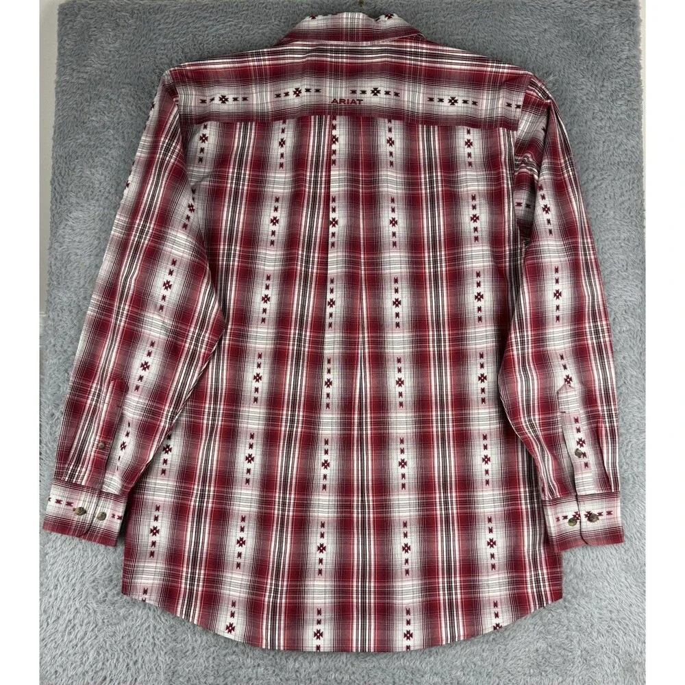 Ariat Pro Series Wilfred Shirt Mens M Red Plaid Western Button Down Long Sleeve - Picture 5 of 9